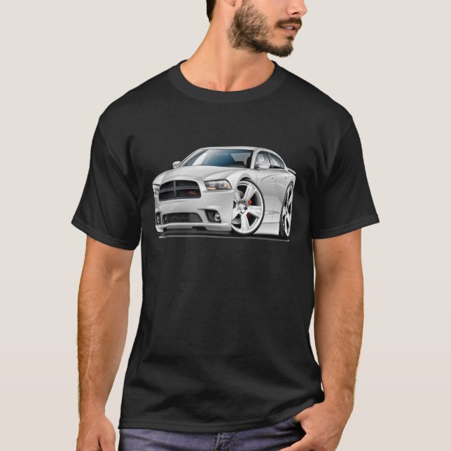 Camiseta Coche del blanco del RT del cargador de Dodge (Anverso)