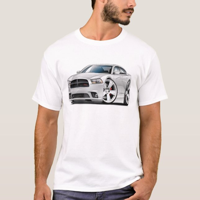 Camiseta Coche del blanco del RT del cargador de Dodge (Anverso)