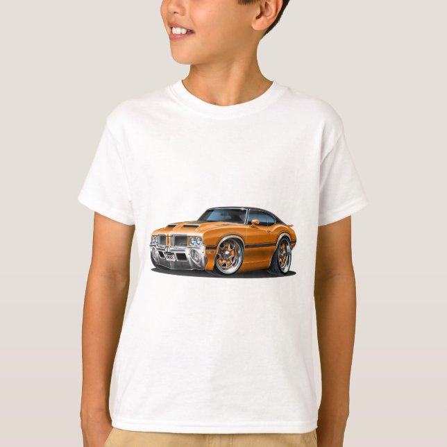 Camiseta Coche del naranja del machete 442 de Olds (Anverso)