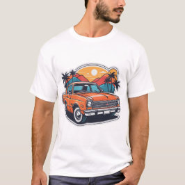 Camiseta Coche del Naranja del motor de fuego