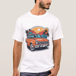 Camiseta Coche del Naranja del motor de fuego