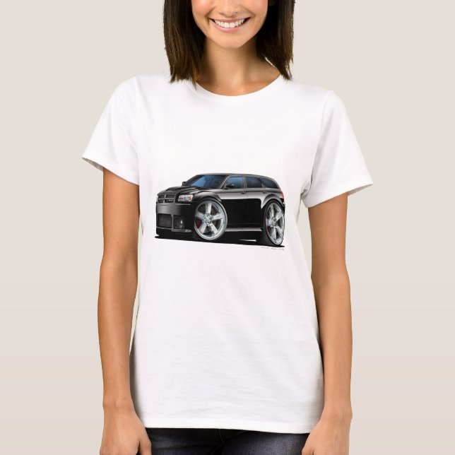 Camiseta Coche del negro de la botella doble de Dodge (Anverso)