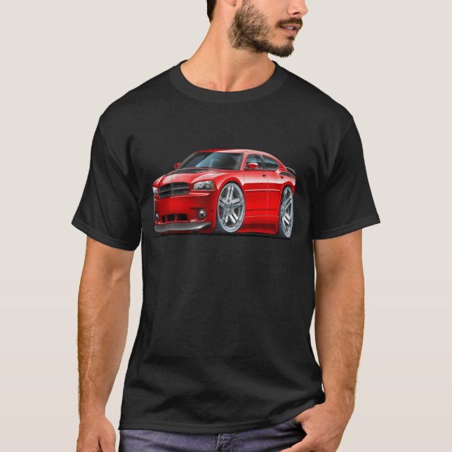 Camiseta Coche del rojo de Daytona del cargador de Dodge (Anverso)