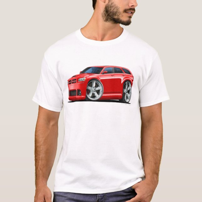 Camiseta Coche del rojo de la botella doble de Dodge (Anverso)