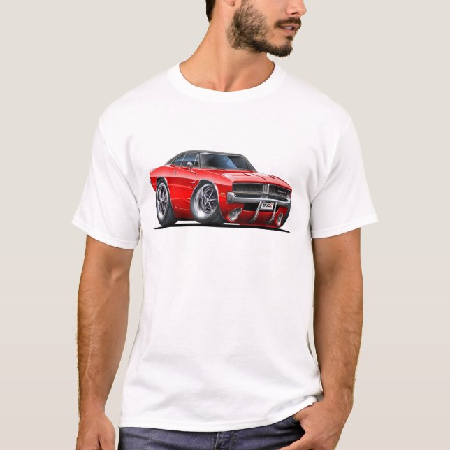 Camiseta Coche del rojo del cargador de Dodge (Anverso)