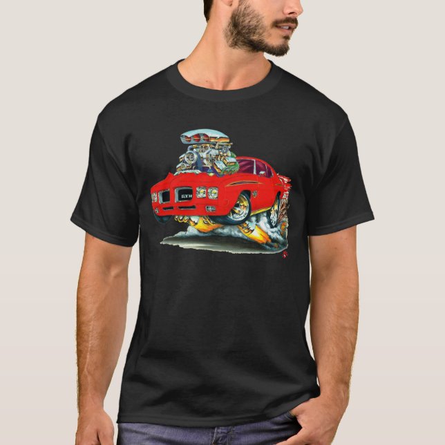 Camiseta Coche del rojo del juez de 1970 GTO (Anverso)