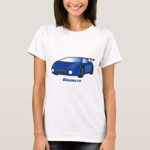 Camiseta Coche deportivo azul con ilustración de alerón