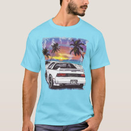 Camiseta Coche deportivo blanco de los años 1980 para adole