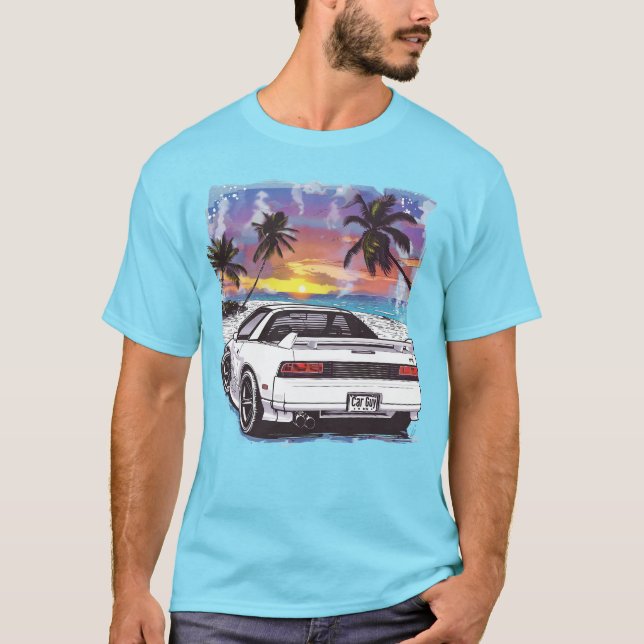 Camiseta Coche deportivo blanco de los años 1980 para adole (Anverso)