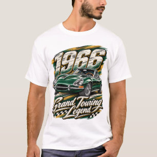 Camiseta Coche deportivo clásico verde de carreras británic