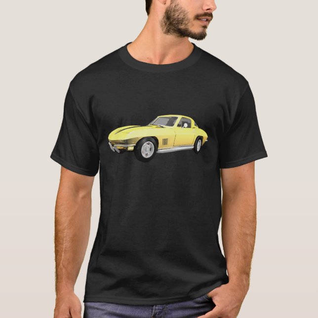 Camiseta Coche deportivo Corvette 1967: Fin amarillo (Anverso)