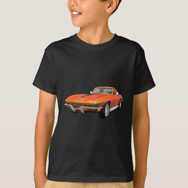 Camiseta Coche deportivo Corvette 1967: Fin de naranja (Anverso)
