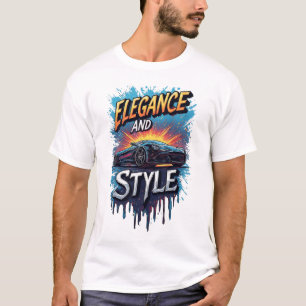 Camiseta Coche deportivo de lujo Sunburst a toda velocidad