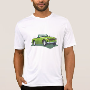 Camiseta Coche deportivo descapotable verde lima retro