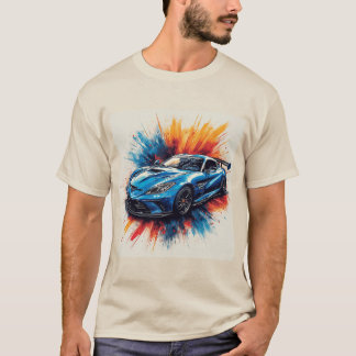 Camiseta Coche deportivo estilizado con pinceladas dinámica