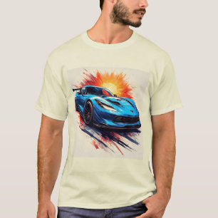 Camiseta Coche deportivo estilizado con pinceladas dinámica