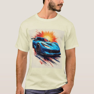 Camiseta Coche deportivo estilizado con pinceladas dinámica