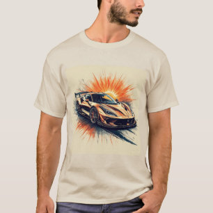 Camiseta Coche deportivo estilizado con pinceladas dinámica