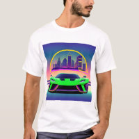 Coche deportivo futurista en un vibrante paisaje u