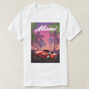 Camiseta coche deportivo Miami 1990s
