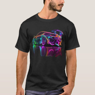 Camiseta Coche deportivo Neon retro