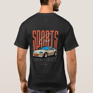 Camiseta Coche deportivo retro en cuadrícula de neón