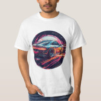 Coche deportivo rojo en túnel artístico surrealist