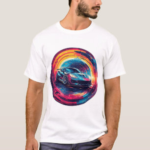 Camiseta Coche deportivo rojo en túnel artístico surrealist
