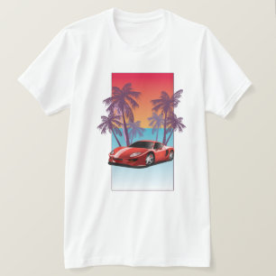 Camiseta Coche deportivo rojo vintage