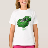Coche deportivo verde con ilustración de perfil ae