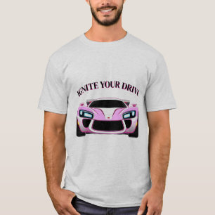Camiseta Coche deportivo vibrante con brillo de neón