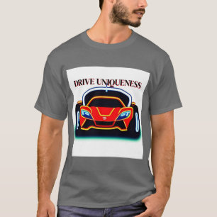 Camiseta Coche deportivo vibrante con brillo de neón