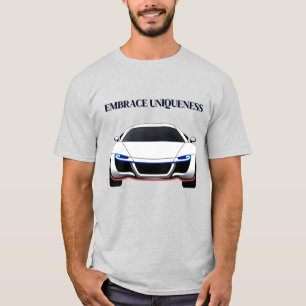 Camiseta Coche deportivo vibrante con brillo de neón
