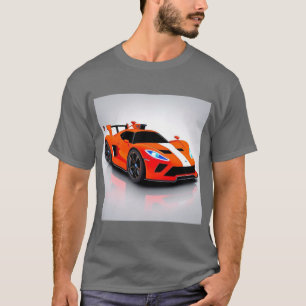 Camiseta Coche deportivo vibrante con brillo de neón