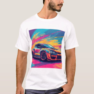 Camiseta Coche deportivo vibrante en un arte abstracto diná