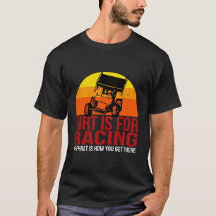 Camiseta Coche Divertido de Carreras de Sprint en Pista de