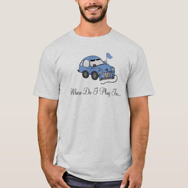 Camiseta Coche eléctrico - ¿dónde me enchufe? (Anverso)
