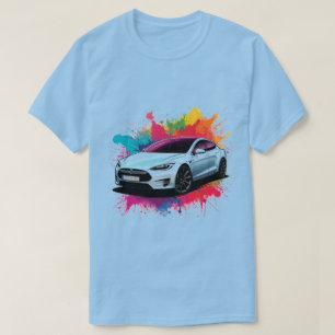 Camiseta Coche eléctrico moderno