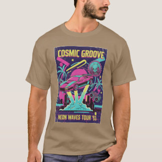 Camiseta Coche Espacial Retro Neon