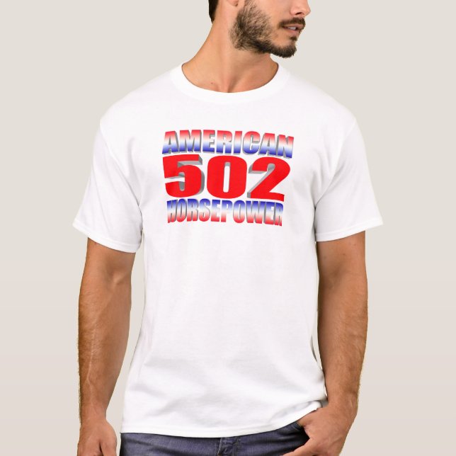 Camiseta Coche grande del músculo del bloque de Chevy 502 (Anverso)