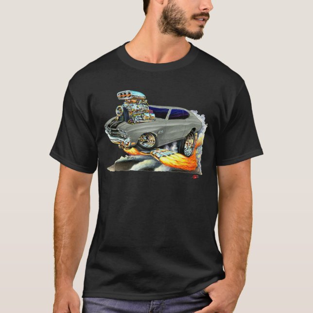 Camiseta Coche Gris-Negro 1970 de Chevelle (Anverso)