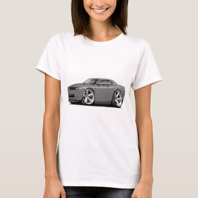 Camiseta Coche Gris-Negro del desafiador SRT8 (Anverso)