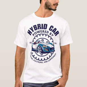 Camiseta Coche híbrido: propulsado por gasolina, electrones