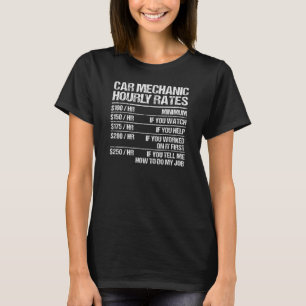 Camiseta Coche Mecánico Tarifas Horarias Coches Fijador Rep