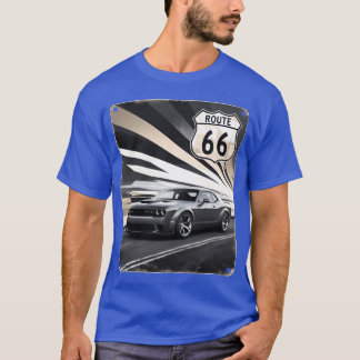 Camiseta Coche muscular americano Ruta 66 hellcat vintage