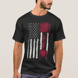 Camiseta Coche muscular con pistón de bandera americana