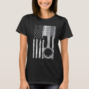Camiseta Coche muscular de pistón de bandera americana 2