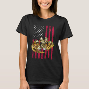 Camiseta Coche muscular de pistón de bandera americana 4