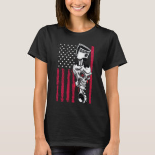 Camiseta Coche muscular de pistón de bandera americana 5