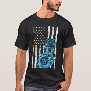 Camiseta Coche muscular de pistón de bandera americana 7